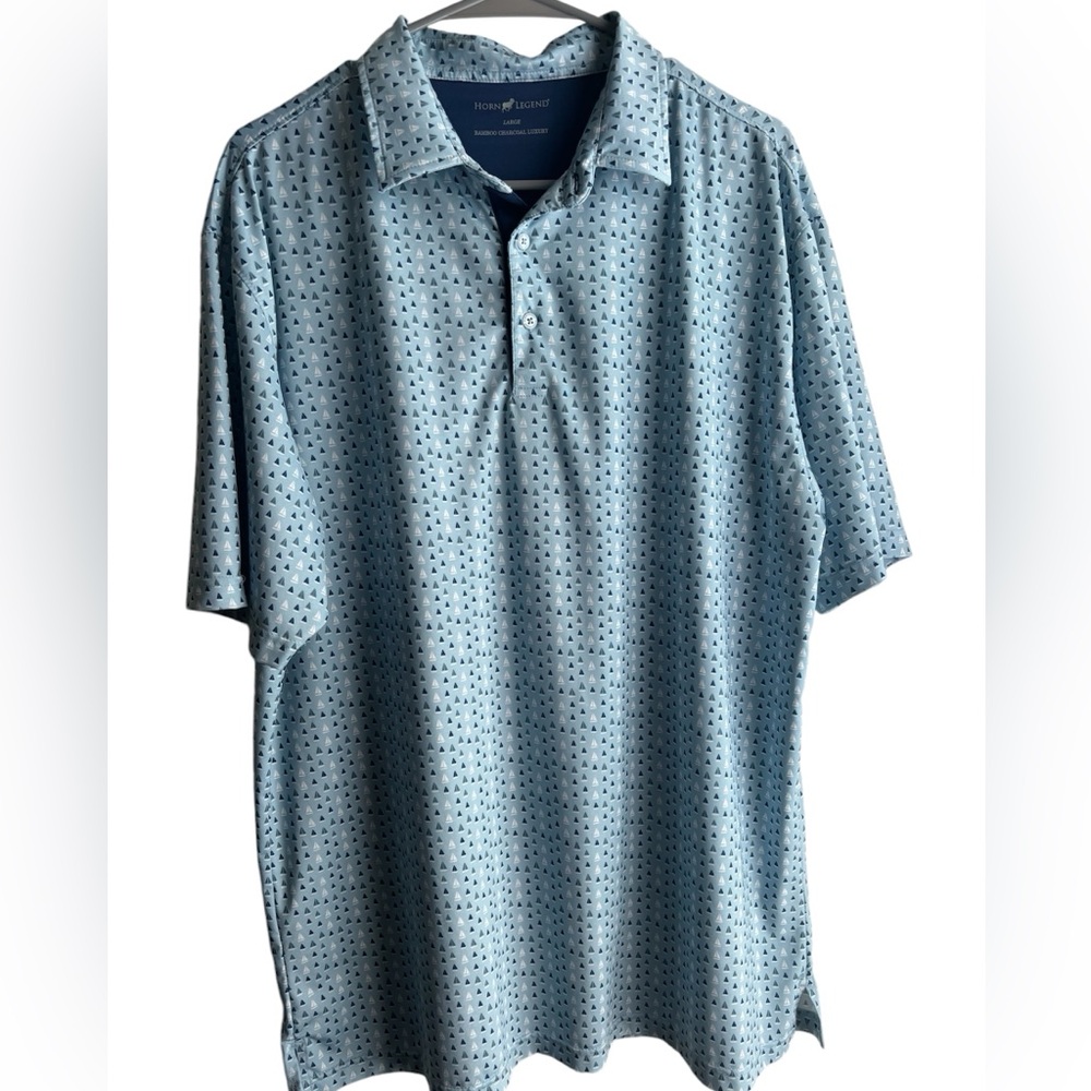Horne Legend Large Stretch Performance Golf Polo Blue